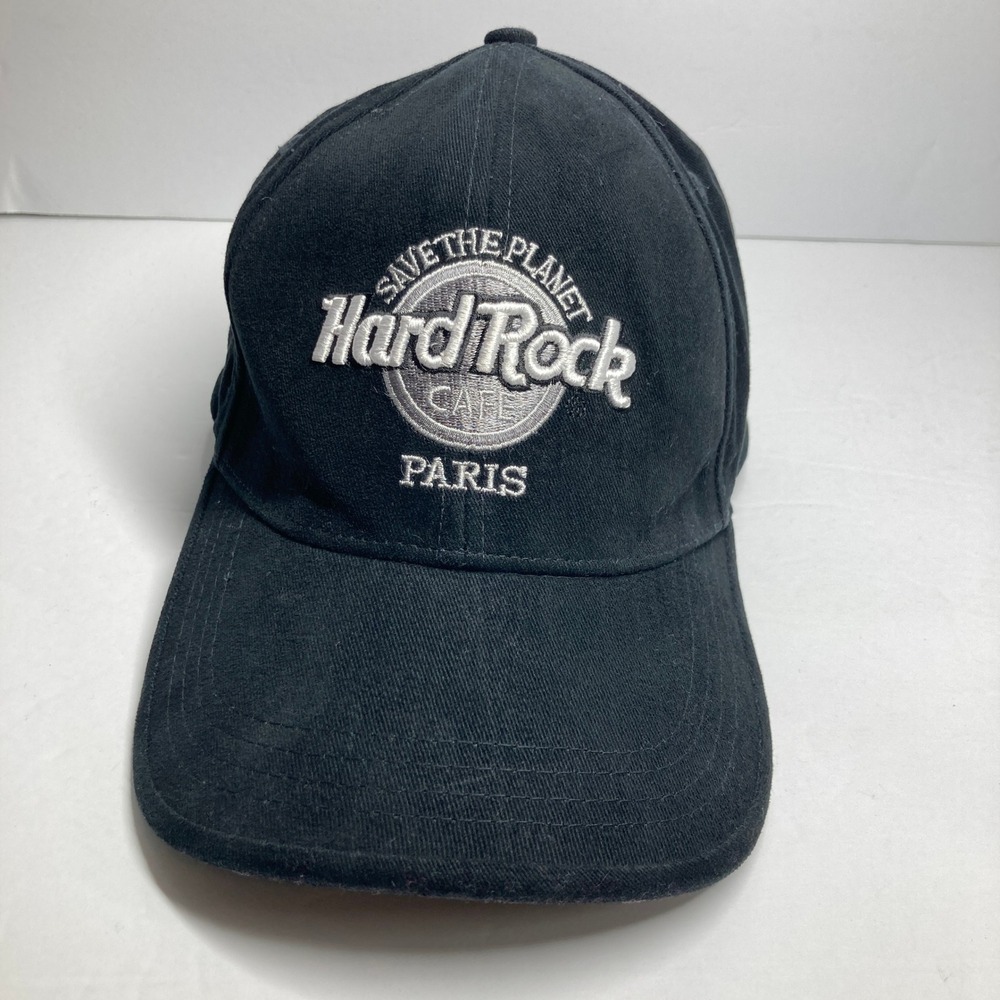 Hard Rock Cafe Baseball Cap Hat Adult Black Paris Save The Planet Embroidered